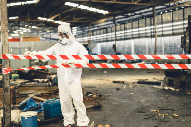 Professional Biohazard Cleanup technician working in Ravenna, MI